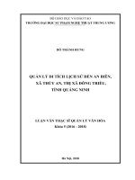 Quản lý di tích lịch sử Đền An Biên, xã Thủy An, thị xã Đông Triều, tỉnh Quảng Ninh (Luận văn thạc sĩ)