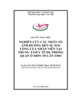 Nghiên cứu các nhân tố ảnh hưởng đến sự hài lòng của nhân viên tại trung tâm y tế dự phòng quận ô môn TP cần thơ 
