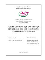 Nghiên cứu phối hợp các tá dược dùng trong bào chế viên nén nổi clarithromycin 500 mg 