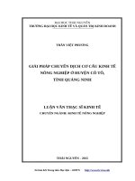 Giải pháp chuyển dịch cơ cấu kinh tế nông nghiệp ở huyện cô tô, tỉnh quảng ninh 