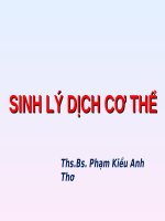 BÀI GIẢNG SINH LÝ THỂ DỊCH HAY