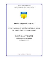 Nâng cao sự gắn bó của người lao động tại tổng công ty bảo hiểm BIDV 