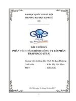 Phân tích tài chính  CÔNG TY cổ PHẦN TRAPHACO
