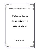 12 ĐỀ ÔN TẬP CHƯƠNG1 GIẢI TÍCH 12