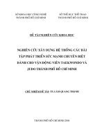 nghiên cứu xây dựng hệ thống các bài tập phát triển sức mạnh chuyên biệt dành cho vận động viên taekwondo và judo thành phố hồ chí minh 