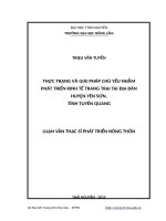 Thực trạng và giải pháp chủ yếu nhằm phát triển kinh tế trang trại tại địa bàn huyện yên sơn, tỉnh tuyên quang