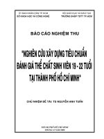 Nghiên cứu xây dựng tiêu chuẩn đánh giá thể chất sinh viên 19 22 tuổi tại thành phố hồ chí minh
