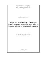 Đánh giá sự hài lòng của doanh nghiệp khi khai báo hải quan điện tử tại cục hải quan thành phố cần thơ 