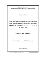 Hoàn thiện công tác quản lý dự án của ban quản lý dự án đầu tư xây dựng thuộc công ty cổ phần nước sạch thái nguyên
