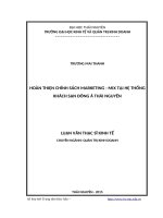 Hoàn thiện chính sách marketing mix tại hệ thống khách sạn đông á thái nguyên