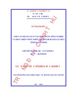 Cho vay hộ sản xuất tại ngân hàng nông nghiệp và phát triển nông thôn chi nhánh huyện lệ thủy tỉnh quảng bình 