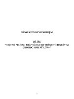 skkn một số PHƯƠNG PHÁP NÂNG CAO THÀNH TÍCH NHẢY XA CHO học SINH nữ lớp 9 