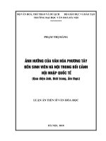 Ảnh hưởng của văn hóa phương tây đến sinh viên hà nội trong bối cảnh hội nhập quốc tế
