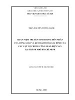 Quan niệm truyền sinh trong hôn nhân của Công giáo và Kế hoạch hóa gia đình của các cặp vợ chồng Công giáo hiện nay tại thành phố Hồ Chí Minh (Luận án tiến sĩ)