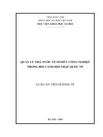 Quản lý nhà nước về Sở hữu công nghiệp trong bối cảnh hội nhập quốc tế (LA tiến sĩ)