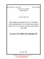 Luận văn : Hoàn thiện thẩm định năng lực tài chính doanh nghiệp nhỏ và vừa trong hoạt động cho vay của ngân hàng thương mại cổ phần Quân đội