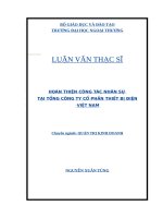 HOÀN THIỆN CÔNG TÁC NHÂN SỰ TẠI TỔNG CÔNG TY CỔ PHẦN THIẾT BỊ ĐIỆN VIỆT NAM