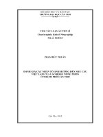 Đánh giá các nhân tố ảnh hưởng đến nhu cầu việc làm của lao động nông thôn ở thành phố cần thơ tóm tắt tiếng việt