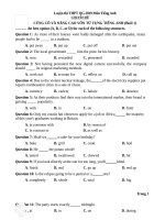 Luyện thi THPT QG 2019 Môn Tiếng Anh Chuyên đề Củng cố và nâng cao từ vựng  Có đáp án