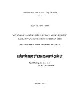Luận văn thạc sỹ - Mở rộng khả năng tiếp cận dịch vụ ngân hàng tại khu vực nông thôn tỉnh Điện Biên