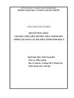 Rèn kĩ năng sống cho học sinh lớp 8 trường THCS thành sơn thông qua dạy các bài thực hành sinh học 8 