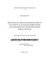 Luận văn thạc sỹ - Phân tích các nhân tố ảnh hưởng đến cơ cấu vốn của các doanh nghiệp ngành Xây dựng niêm yết trên thị trường chứng khoán Việt Nam