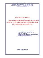 Một số kinh nghiệm dạy tđn để phát huy tính tích cực và tạo hứng thú học tập cho học sinh lớp 6 ở trường THCS thiết ống 