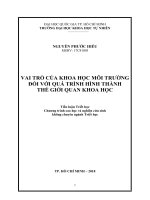 VAI TRÒ CỦA KHOA HỌC MÔI TRƯỜNG ĐỐI VỚI QUÁ TRÌNH HÌNH THÀNH THẾ GIỚI QUAN KHOA HỌC