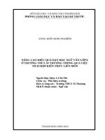 Nâng cao hiệu quả dạy học ngữ văn lớp 6 ở trường THCS ái thượng thông qua việc tích hợp kiến thức liên môn  