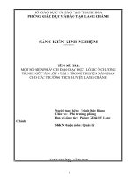 Một số biện pháp chỉ đạo dạy học loogic chương trình ngữ văn lớp 6 tập 1 trong truyện dân gian cho các trường THCS huyện lang chánh 