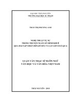 Nghệ thuật tự sự trong truyện ngắn Lê Minh Khuê (qua hai tập Nhiệt đới gió mùa và Làn gió chảy qua) (Luận văn thạc sĩ)