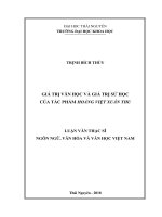 Giá trị văn học và giá trị sử học của tác phẩm Hoàng Việt xuân thu (Luận văn thạc sĩ)