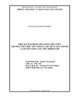 Một số biện pháp giúp giáo viên lớp 5 a trường tiểu học yên thắng 1 làm tốt công tác chủ nhiệm lớp 