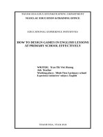 How to desingn games in English lesons at primary school effectively