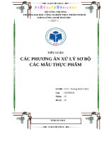 Các phương pháp xử lý sơ bộ mẫu thực phẩm