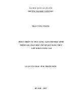 Phát triển tư duy sáng tạo cho học sinh thông qua dạy học chủ đề bất đẳng thức lớp 10 ban nâng cao