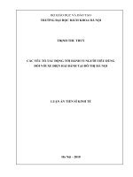 Các yếu tố tác động tới hành vi người tiêu dùng đối với xe điện hai bánh tại đô thị hà nội 