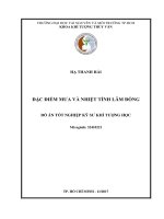 ĐẶC ĐIỂM MƯA VÀ NHIỆT TỈNH LÂM ĐỒNG ĐỒ ÁN TỐT NGHIỆP KỸ SƯ KHÍ TƯỢNG HỌC