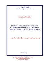 LA08 057 nhân tố ảnh hưởng đến quyết định lựa chọn mạng di động của khách hàng trên thị trường khu vực bình trị thiên 