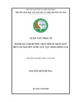 Đánh giá ảnh hưởng thay đổi sử dụng đất đến tài nguyên nước lưu vực sông đồng nai 