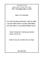 Các tội xâm phạm tình dục trẻ em trên đại bàn miền đông nam bộ  tình hình, nguyên nhân và giái pháp phòng ngừa (tt) 