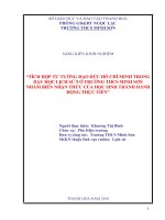 Tích hợp tư tưởng đạo đức hồ chí minh trong dạy học lịch sử lớp 9 trường THCS minh sơn nhằm biến nhận thức của học sinh thành hành động thực tiễn 