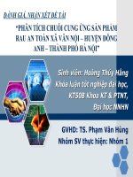 Báo cáo phân tích chuỗi cung ứng sản phẩm rau an toàn xã vân nội – huyện đông anh – thành phố hà nội slide
