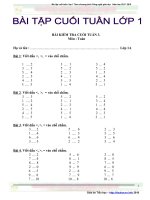 Bai tap cuoi tuan toan tieng viet lop 1 tuan 3