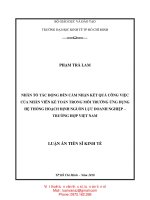 LA09 056 nhân tố tác động đến cảm nhận kết quả công việc của nhân viên kế toán trong môi trường ứng dụng hệ thống hoạch định nguồn lực doanh nghiệp – trường hợp việt nam 