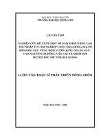 Nghiên cứu đề xuất một số giải pháp nâng cao thu nhập từ lâm nghiệp cho cộng đồng người dân khu vực vùng đệm vườn quốc gia du già – cao nguyên đá đồng văn tại xã minh sơn, huyện bắc mê, tỉnh hà giang 