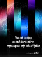 Tiểu luận phân tích tác động của thuế đầu vào đối với hoạt động xuất nhập khẩu 