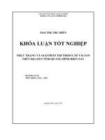 THỰC TRẠNG VÀ GIẢI PHÁP TỘI TRỘM CẮP TÀI SẢN TRÊN ĐỊA BÀN TỈNH QUẢNG BÌNH HIỆN NAY (Khóa luận tốt nghiệp)