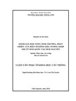 Đánh giá khả năng sinh trưởng, phát triển của một số dòng đậu tương nhập nội từ hàn quốc tại thái nguyên