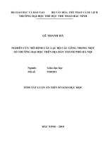 Nghiên cứu mô hình câu lạc bộ cầu lông trong một số trường đại học trên địa bàn thành phố hà nội tóm 